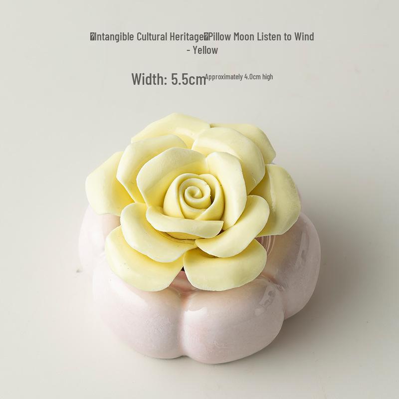 Xichun Hand-Pinched Ceramic Flower Ornaments for Home, Office, or Car Decor