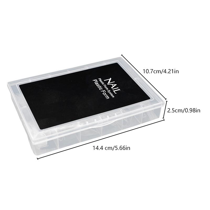 120Pcs Box-Packed Nail Mold Extension Paperless Tray Extension Nail Plate Ultrathin Reusable Transparent With Scale