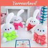 Adorable Bowknot Bear And Bunny Plush Keychain For Bags Cute Cartoon Stuffed Toy