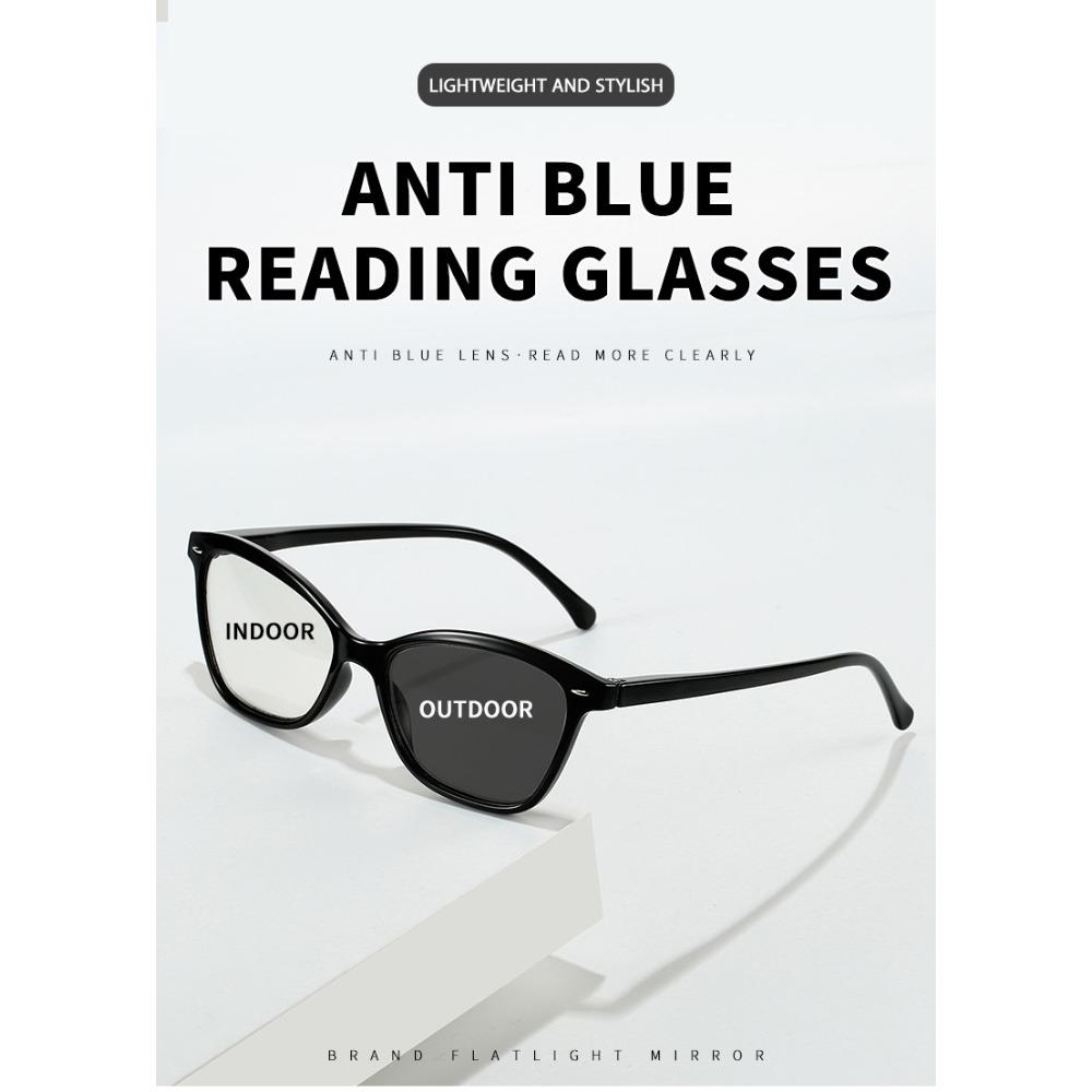 2026 New Fashion Photochromic Reading Glasses for Men Women Elderly, Business Single-Lens Anti Blue Light Presbyopia Eyewear