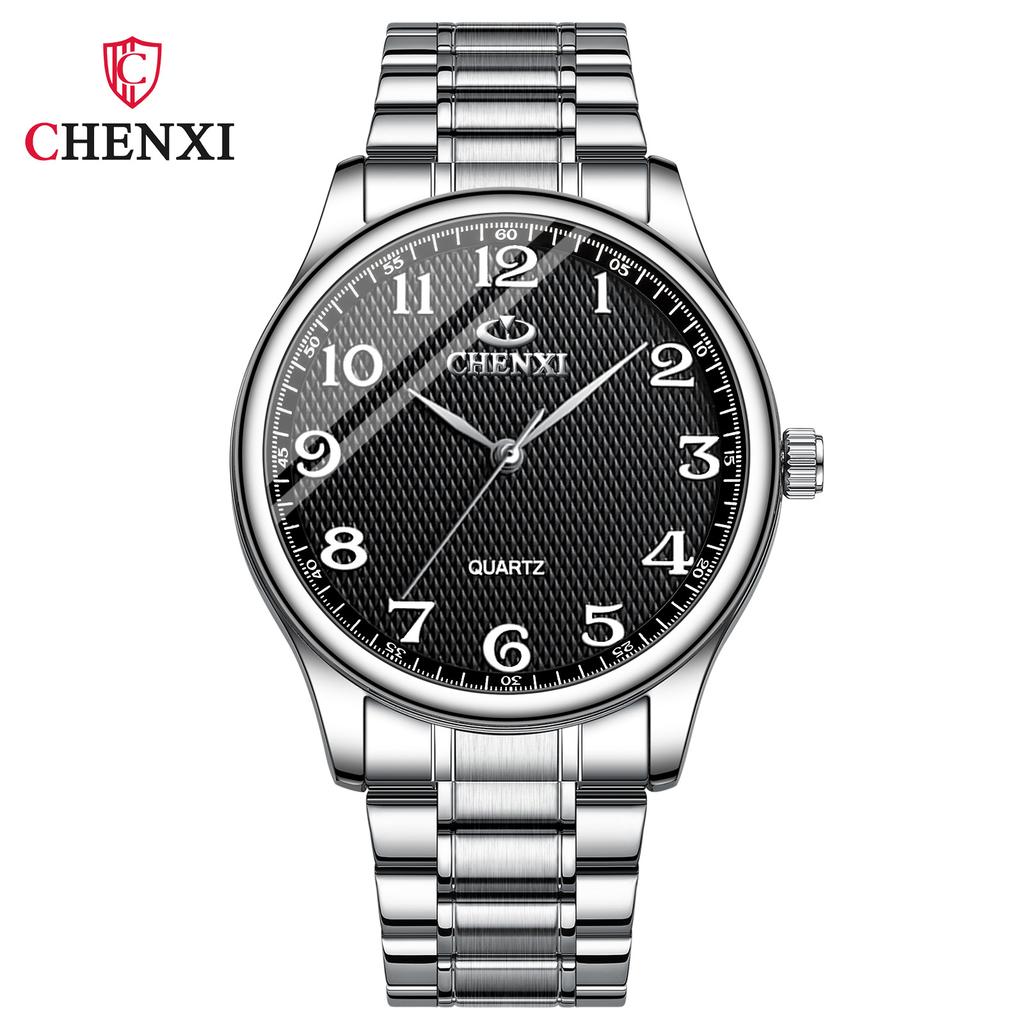 CHENXI 010 Partneruhr Sport Wasserdicht Leuchtende Quarzuhren Herren Edelstahl Großes Zifferblatt Armbanduhren Damen Armband