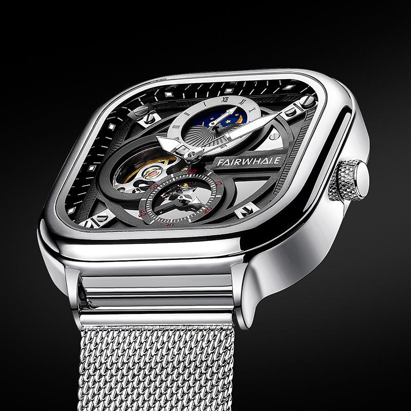 Uhr Trend Mode Sport Wasserdicht Leuchtend Hohl Mechanische Uhr