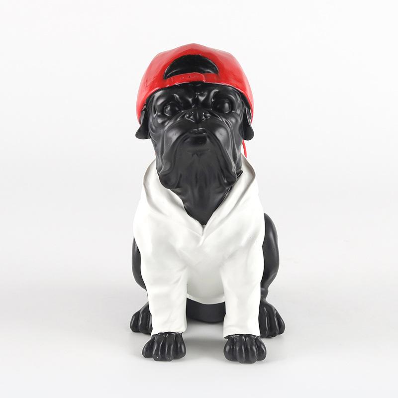 Kunst Ornamenter Moderne tegneserie Dyr Bulldog Skulptur Myke dekorasjoner Butikk Resepsjon Stue Modell Romdekorasjoner