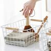 Rectangle Iron Wired Basket Metal Vegetable Fruit Snack Holder  For Bathroom Kitchen