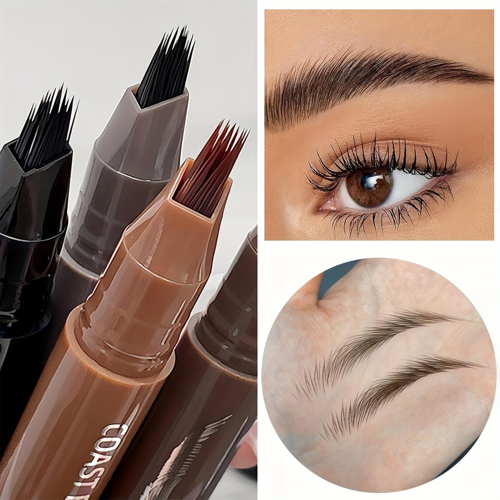 Dual-Tip Eyebrow Pencil with Multi-Bristle Brush Tips  Waterproof & Smudge-Proof Formula,  Instant Volume Defined Brows & Hairline Filling