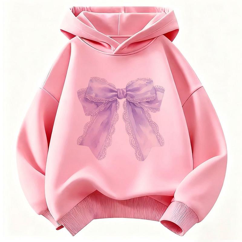Harajuku Blue Bow Heart Funny Hoodie Kids Children's Sweatshirt Hoody for Boys Girls Casual Hoodies Hip Hop Clothes