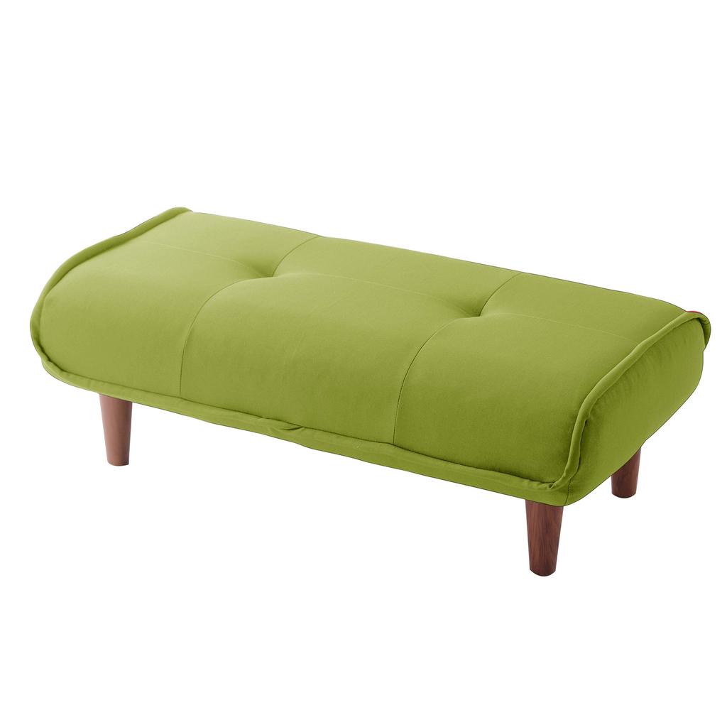 Celtan Ottoman Stool with Waraku no Pocket Darian High Japanese-made Footrest, Kiwami, 2-Seater, Coil, Green, Resilience, A280p-562GRN