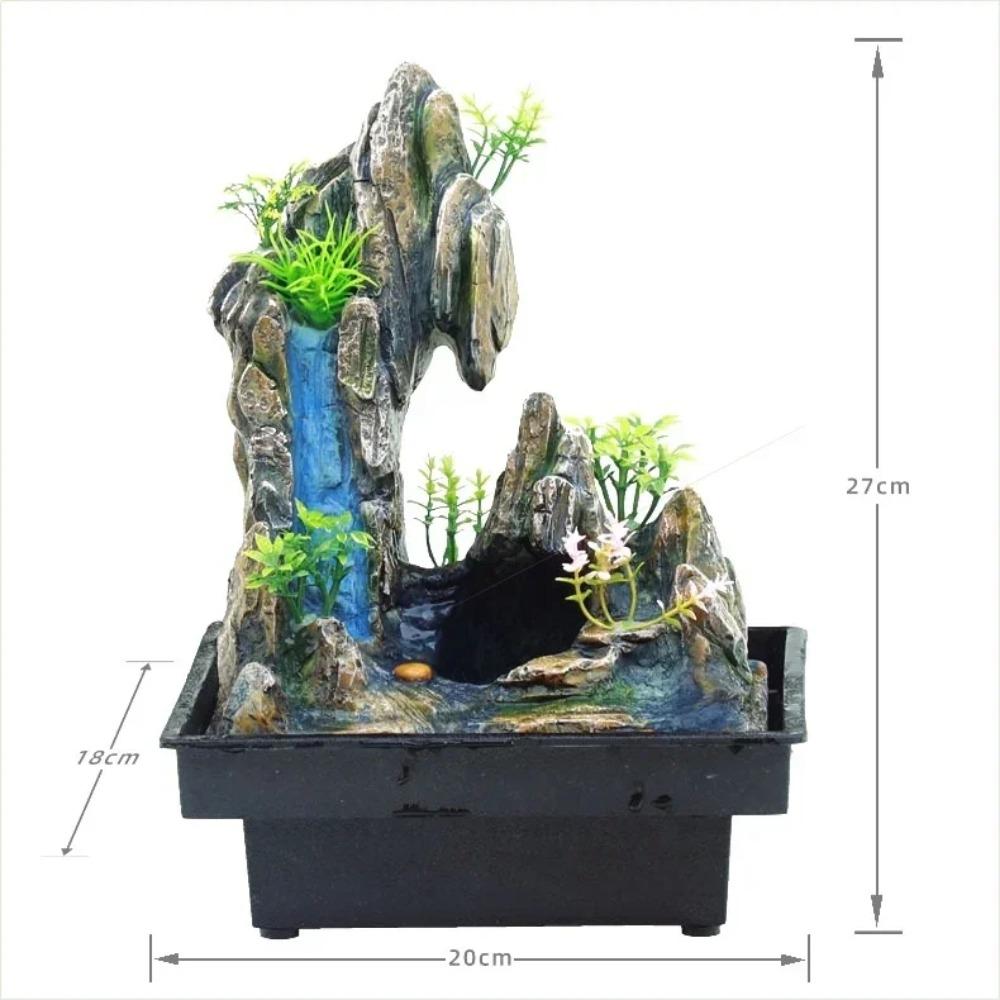 

Смоляный фонтан-водопад с рокарием, настольный фонтан в стиле дзен для помещений, декоративный фонтан для медитации, водный элемент, творческое рукоделие, водопад