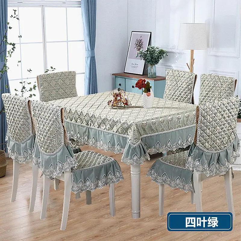

Європейське мереживо Край спідниці Скатертина на обідній стіл Подушка Побутовий з єднаний чохол для стільця Покриття для чайного столика Кругла скатертина 140x190cm 1pcs