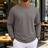 T-shirt da uomo a maniche lunghe con scollo morbido per uso casual quotidiano