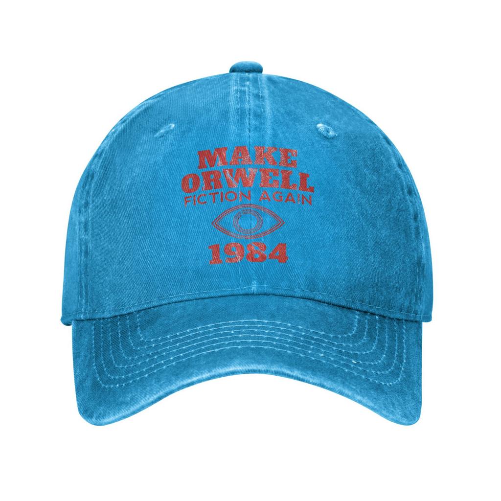 1984 Make Orwell Fiction Again Baseball Cap Casual Distressed Denim Dystopische Welt Sonnenkappe Unisex Outdoor Laufgeschenk Hut Kappe