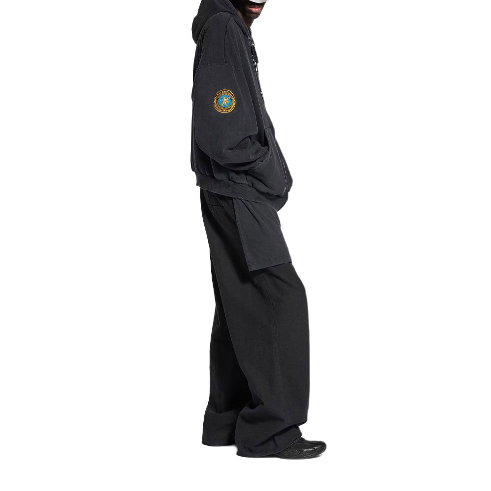 Balenciaga Uniform Patch Zip Up Hoodie 826162TSVH31041