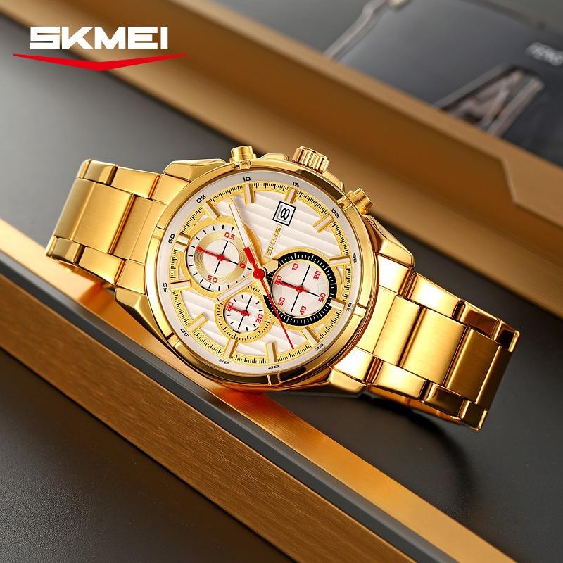 Men's Quartz Watch Multifunctional Waterproof Watch Fashion Watch Business Luminous Steel Belt Quartz Watch Men's