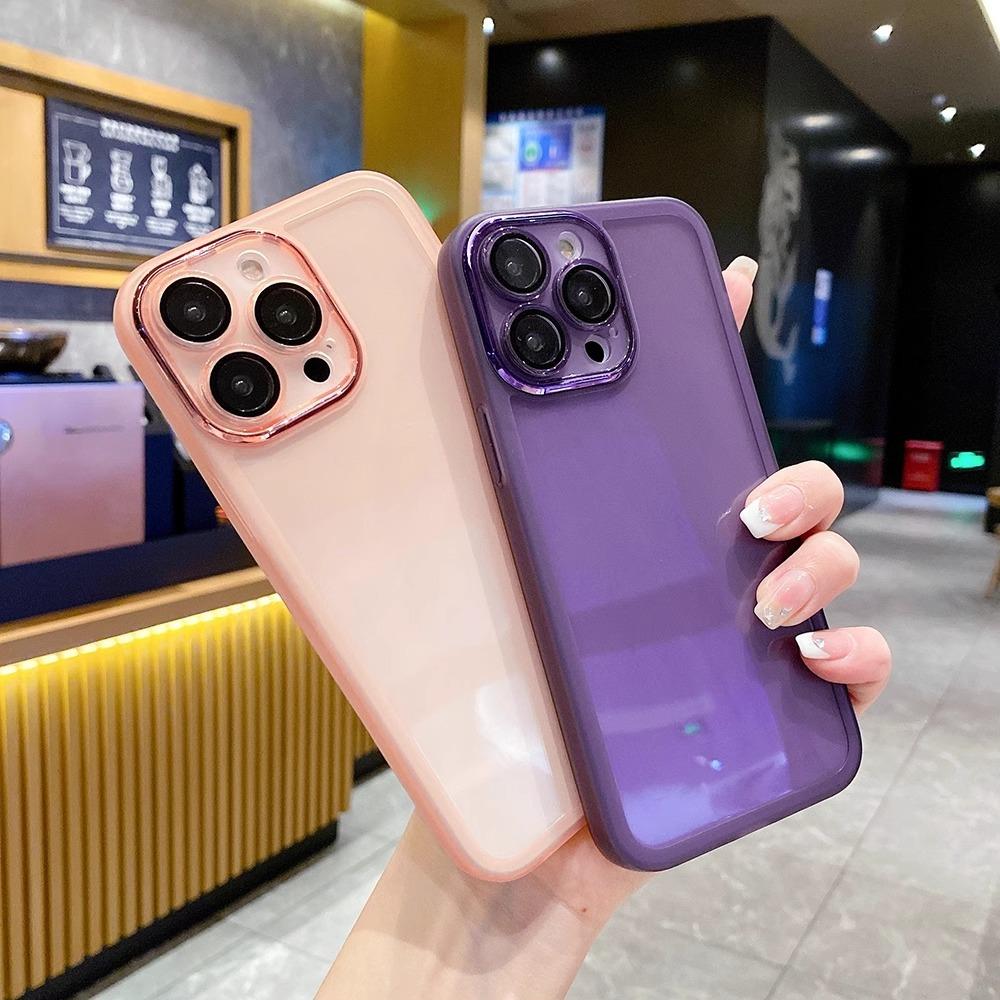 Meiyan Galvanisieren ist geeignet für Apple 16PRO Feinstloch-Handyhüllen, IPhone15promax Transparente Schutzhüllen 13/14