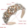 Damen Haarband Vintage Kristall Blume Barock Perle Street Shoot Breite Seite Kopfbedeckung