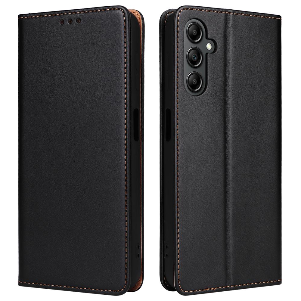 

FIERRE SHANN For Samsung Galaxy A14 5G/A14 4G PU Leather Wallet Phone Case Folding Stand Anti-drop Cover Black