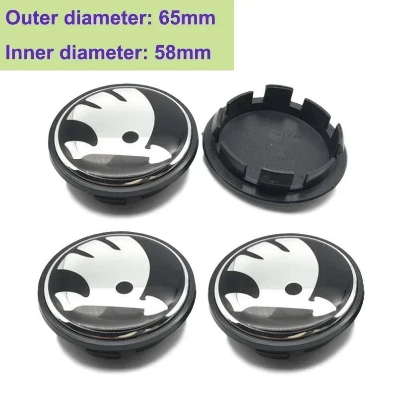 56mm 60mm 65mm Kovová středová krytka kola auta Styling pro SKODA Fabia Rapid Kodiaq RS Superb Kamiq Octavia A7 Tour Yeti Karoq