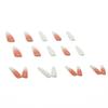 White Gradient Rhinestone Press-On Nails with Removable Stickers - No Filing Needed
