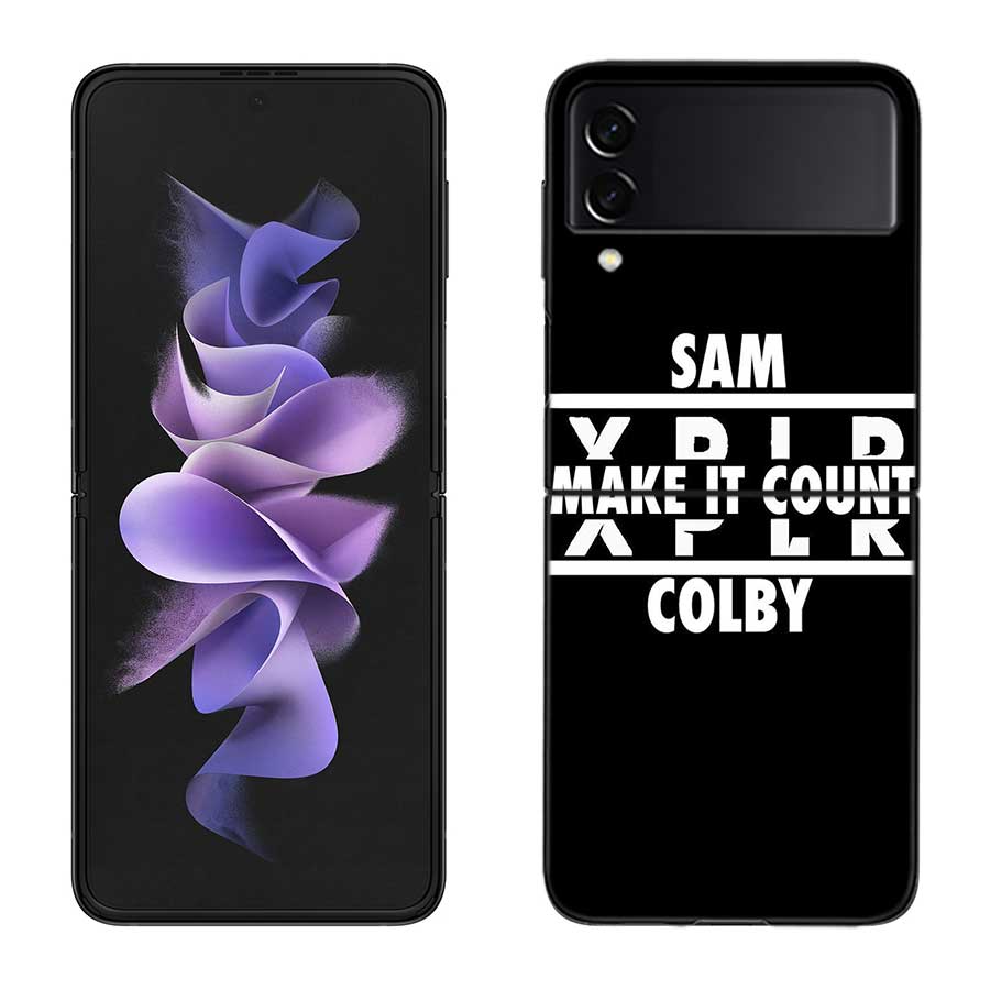 

Sam and Colby XPLR Case For Samsung Z Flip 6 5G Galaxy Z Flip 5 4 3 5G Black Hard Cell Phone Cover Luxury PC Shell Coque Samsung Z Flip 3 5G