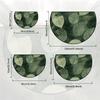 1Pcs Green Leaf Print Semi Circle Welcome Doormat Non-Slip for Outdoor Patio Porch Kitchen Bathroom Entryway Floor Mat