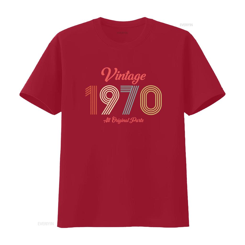 Vintage 1970 1974 Original Part T Shirt Retro Style 50th Birthday For Unisex Vintage Graphic Top For Everyday Wear