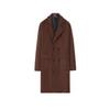 Men's Double-breasted Solid Color Casual Long Wool Coat Men's Jacket