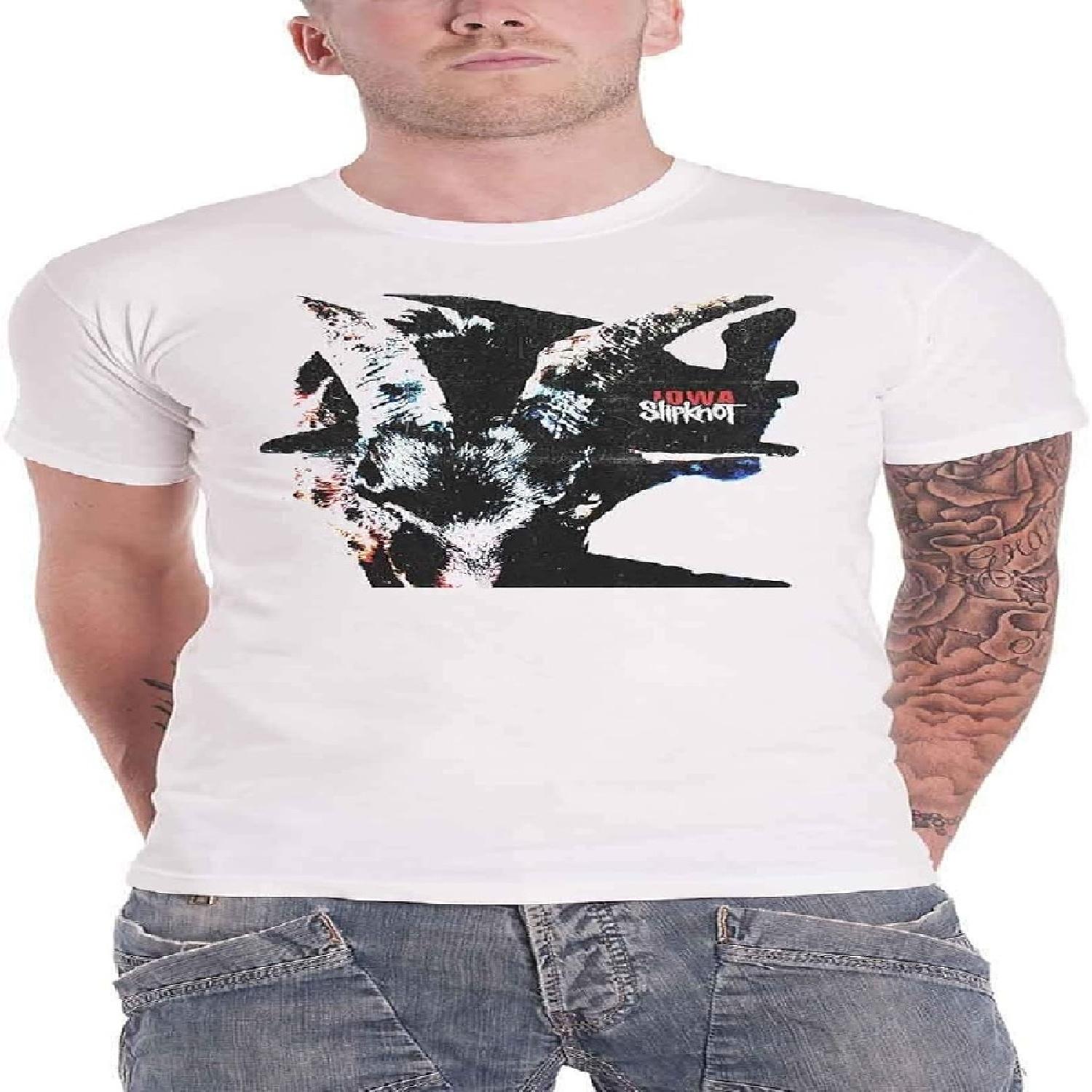 Футболка Slipknot Iowa Козел Тень Логотип Группы Официальная Мужская Белая XXXXXL белый