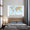 Large Political World Map Poster with Country Flags Educational Wall Art Chart for School Classroom Office Home Decor