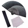 Osaka Choseido Fan Mens Stylish Business Case Holder Set Handkerchief Hemp Leaf Gradation