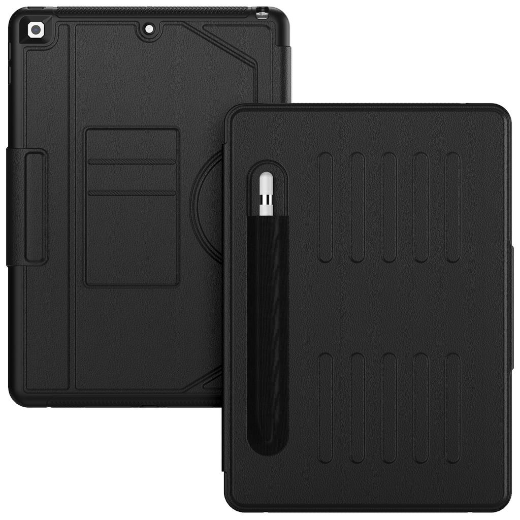 For iPad 10.2 (2021)/10.2 (2019)/10.2 (2020) Case Shockproof Card Holder Flip Tablet Cover with Pen Slot