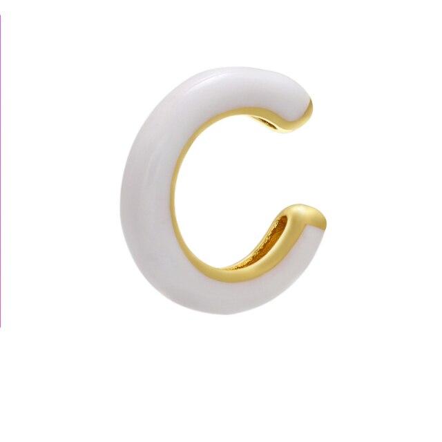 Single One Ear Cuff Neon Green Yellow Bright Fluorescent Jewelry Geometric Round U Clip On Earrings No Piercing Earcuff Aretes
