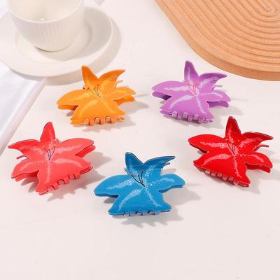 Elegante Pinza para el Cabello Floral Multicolor: Elegante Pinza de Tiburón para Viajes de Moda Suaves y de Alta Gama