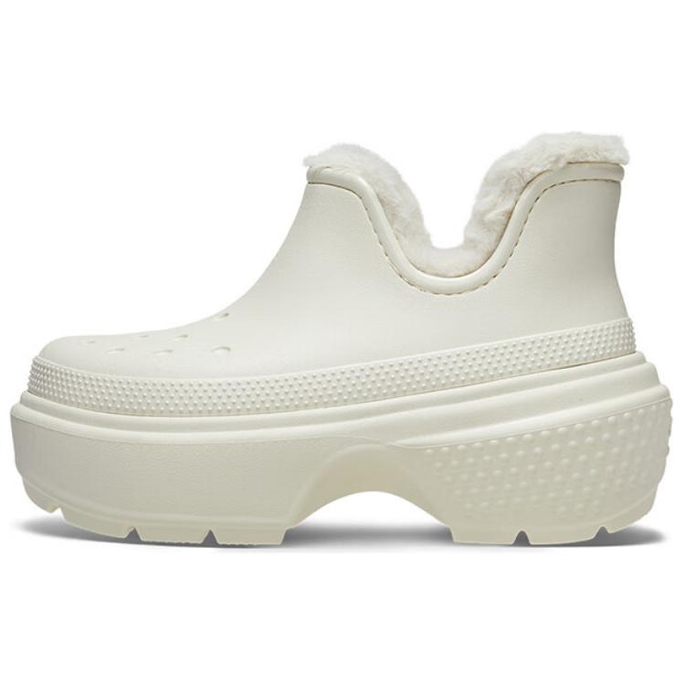 Crocs Stomp Simple Versatile Booties Unisex White