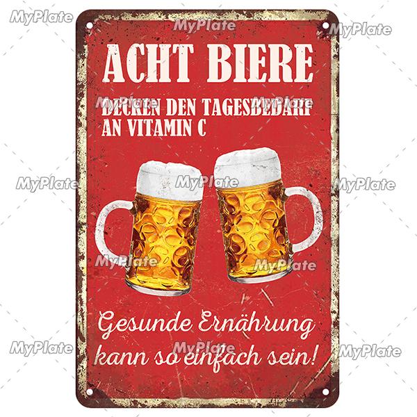 Retro Drink Bier Beer Metal Sign Vintage Plaque Tin Sign Plate Wall Decor For Bar Club Man Cave Bar Plate Drinking Poster Custom