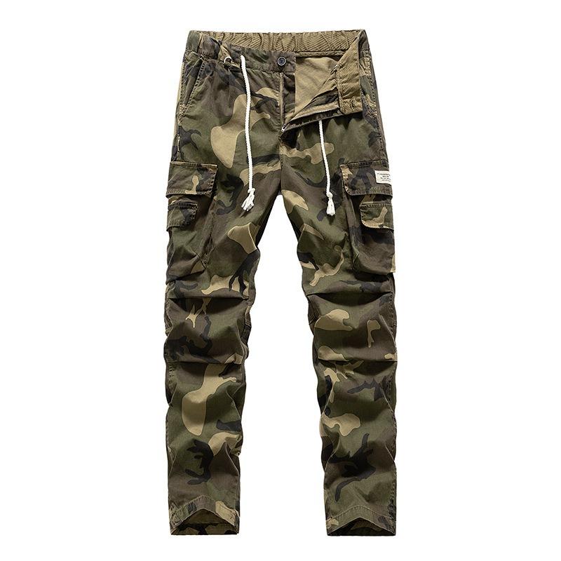 

Летний мужской ретро камуфляжный комбинезон прямые мужские брюки повседневные мужские высококлассные модные брюки уличные свободные брюки XXXL хаки