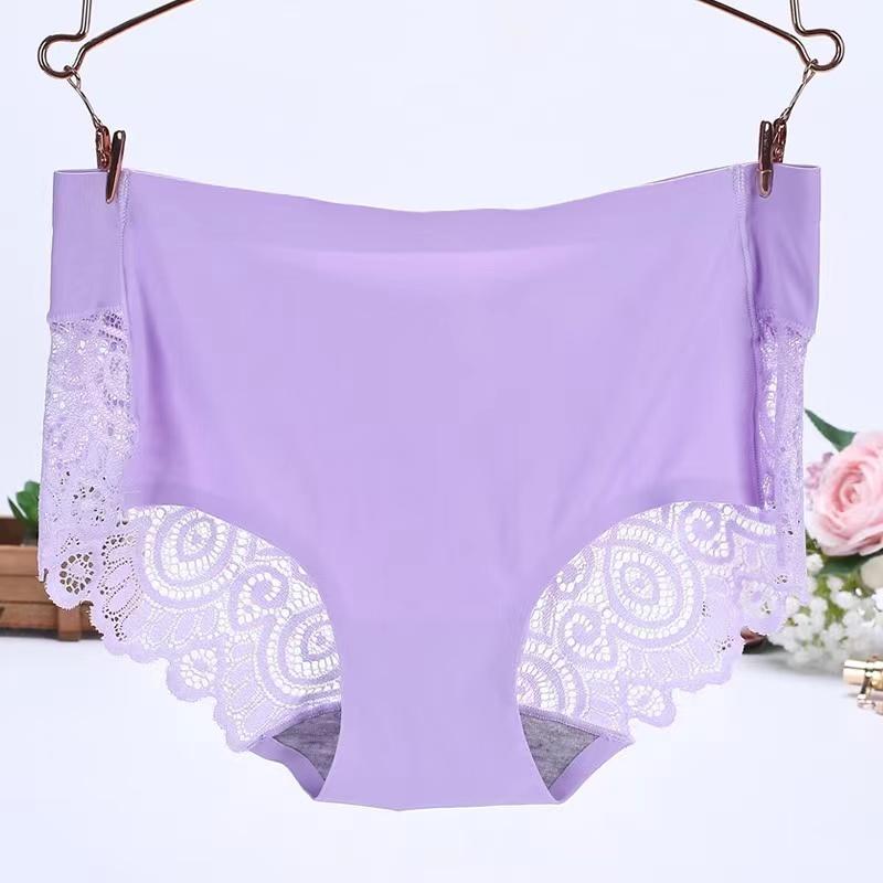 

Женское сексуальное нижнее белье со средней талией, кружевное одноцветное хлопковое женское нижнее белье, трусы one size фиолетовый