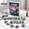 Christmas Countdown Calendar Panda Advent Calendars 2026, 2D Acrylic Cute Hanging Ornaments for Themed Party Favors Xmas Tree, 24 Days Calendar, Gifts