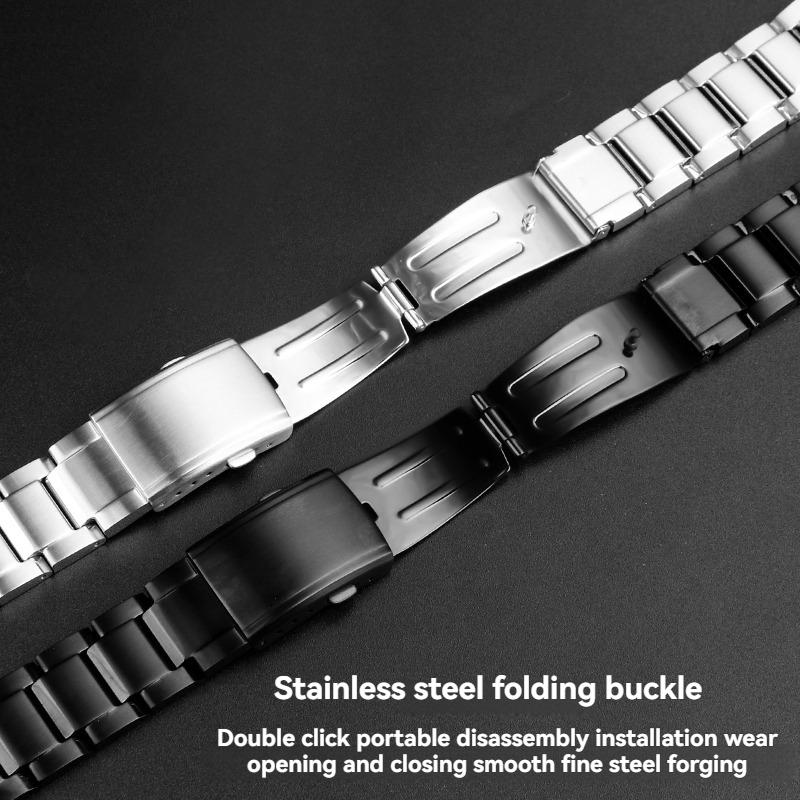 Cinturino in Acciaio Inossidabile per Casio G-Shock GST-B200/B200D | Braccialetto con Attacco 24x16mm | Cinturino Metallico da Uomo Argento/Nero