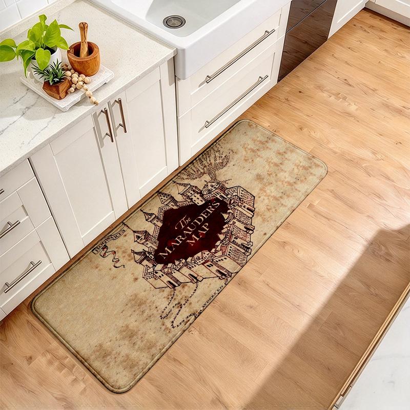 Harry Potter Flannel Kitchen Mat Christmas Soft Area Rug Non Slip Floor Carpet Home Decoration