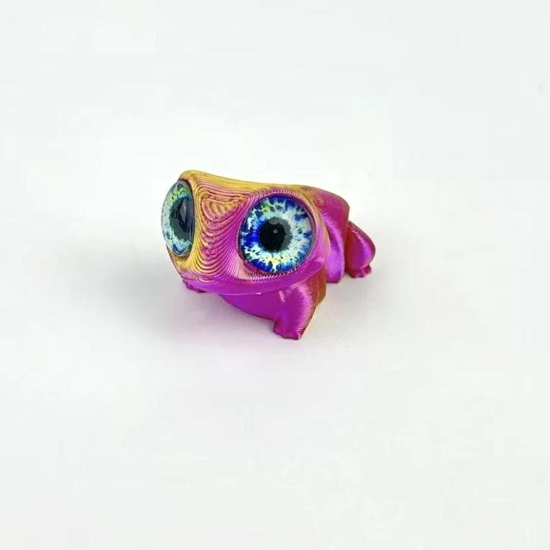 3D Printing Cute Big-eyed Frog Figurines Toy Home Decorations Joints Movable Realistic Eyes Mini Frog Animal Toy Children Gifts