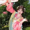 Womens Tang Dynasty Style Hanfu Set With Floral Jacquard Print Straight Sleeve Ruqun