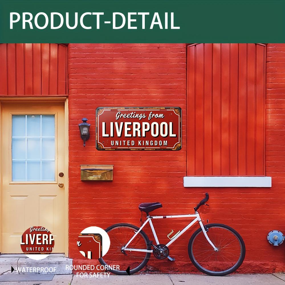 

D Flat Industrial Metal Etched Wall Plaque Vintage Liverpool UK Design x Inches (xcm) Durable Metal Sign for Home 15x30cm(5.9x7.8inch)