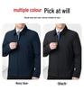 Men's High-End Windproof Jacket - Casual Spring/Autumn Coat for Middle-aged & Elderly Dads with Lapel Business Style