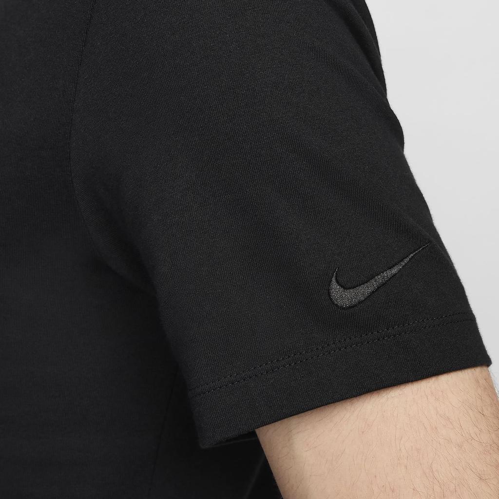 Nike Letter Print Cotton Crew Neck Short Sleeve T-Shirt Men Tops Black Light-Smoke-Grey HQ3297-010