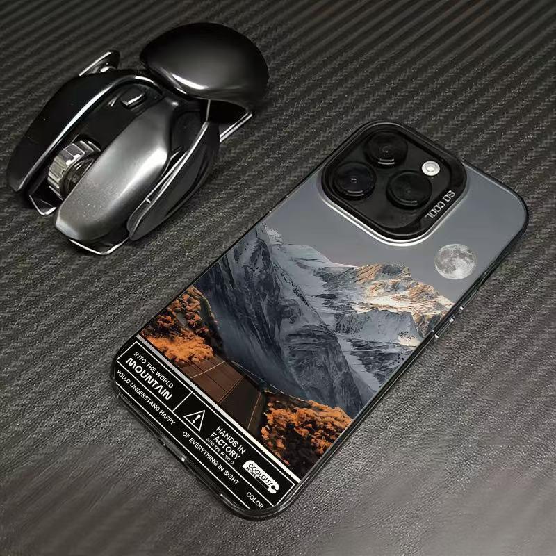 

Snow Mountain Landscape Phone Case for iPhone 13, 14, 15Promax, 16, and 17 - European and American Style iPhone 14 Pro
