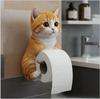 Cat Paper Holder Resin Cute Cat Design Wall Mount Tissue Dispenser For Bathroom Decor