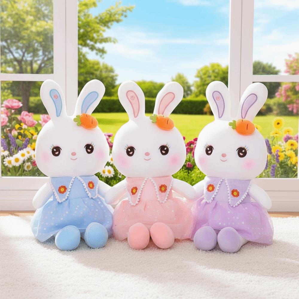 Short Plush Rabbit Plush Toy Soft Material Plush Toy Cute Cartoon Bunny Sleeping Doll  Girls Doll