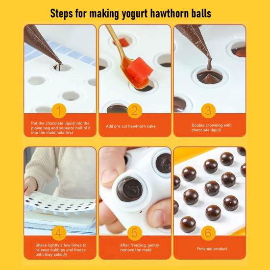 Mini Round Ball Shape Mold Food-Grade Silicone Baking Tray for Mini Mooncakes Chocolates Mousse 35-Cavity Easy-Release Kitchen Cake Decorating Tools