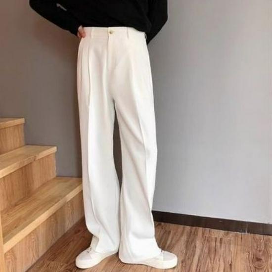 Luxurious Korean-American Style Men's Micro-Flare Suit Trousers