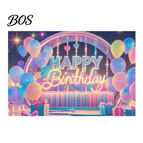 Wrinkle-resistant Birthday Banner Happy Backdrop, Party Photo Background Cloth for Celebration, Bright Color Bunting Flag Decor Kids Women, Supplies